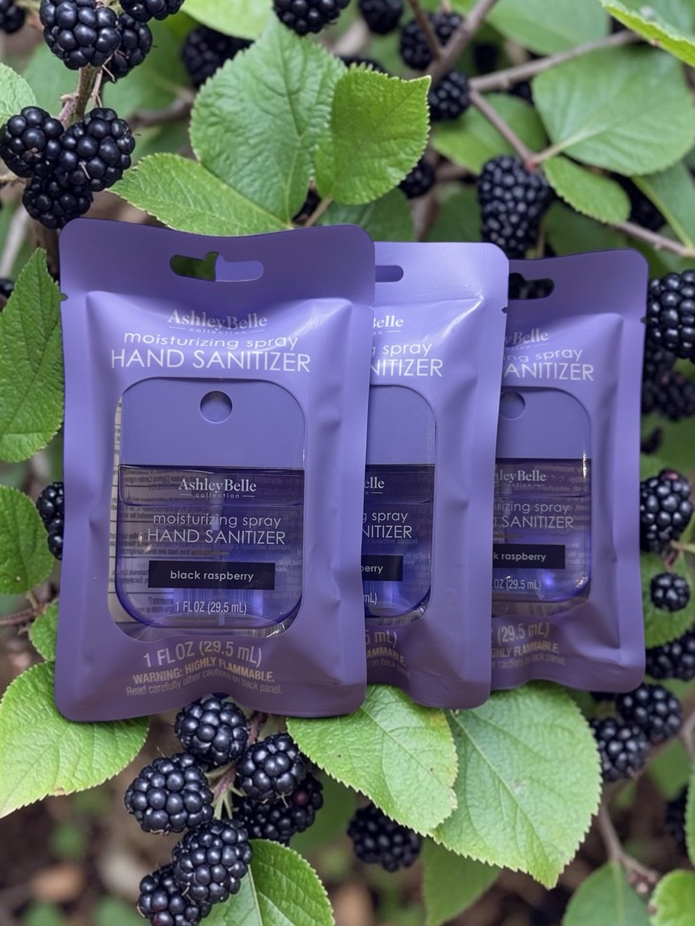 AshleyBelle Black Raspberry Moisturizing Spray Hand Sanitizer - 3 Pack